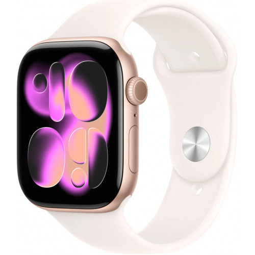 Apple Watch Series 11 46 мм (алюминиевый корпус, розовое золото/легкие румяна, спортивный силиконовый ремешок)