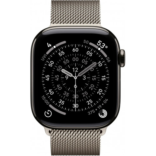 Apple Watch Series 11 LTE 42 мм (титановый корпус, сланец/природный, миланская петля) фото 2