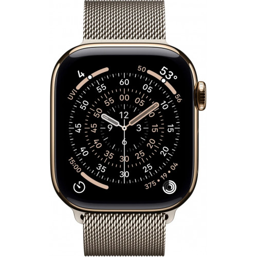 Apple Watch Series 11 LTE 42 мм (титановый корпус, золотистый/природный, миланская петля) фото 2