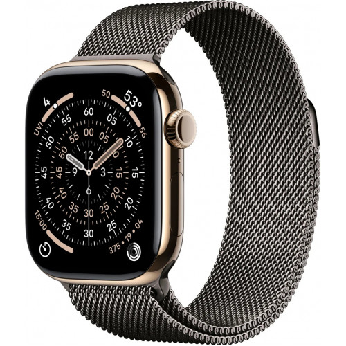 Apple Watch Series 11 LTE 42 мм (титановый корпус, золотистый/сланец, миланская петля)