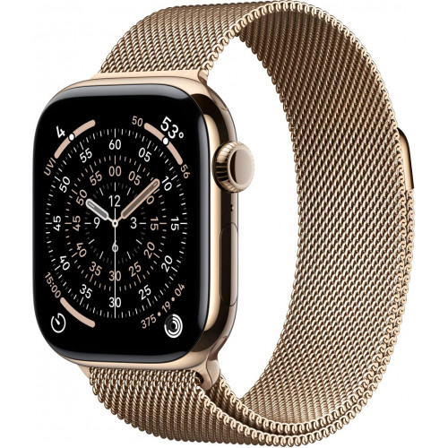 Apple Watch Series 11 LTE 42 мм (титановый корпус, золотистый/золотистый, миланская петля)