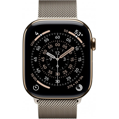 Apple Watch Series 11 LTE 46 мм (титановый корпус, золотистый/природный, миланская петля) фото 2