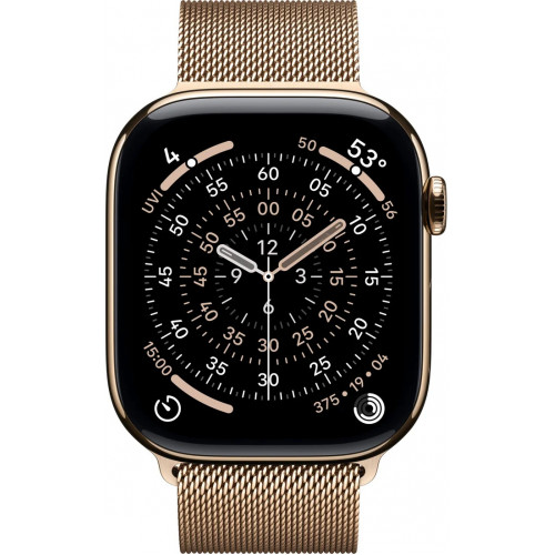 Apple Watch Series 11 LTE 46 мм (титановый корпус, золотистый/золотистый, миланская петля) фото 2
