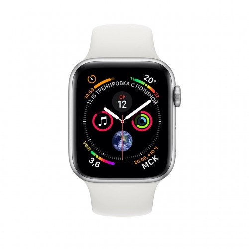 Apple Watch Series 4 44 мм (алюминий серебристый/белый) фото 2