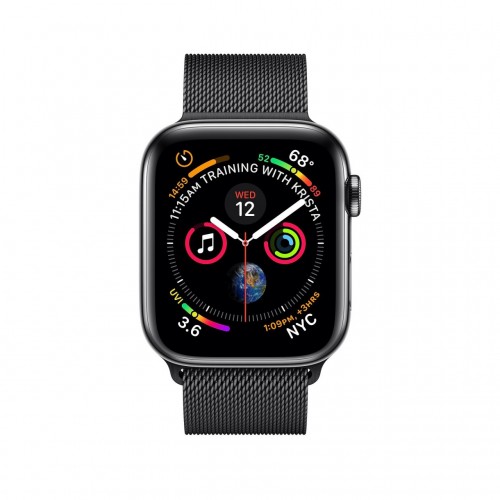 Apple Watch Series 4 LTE 44 мм (сталь черный/миланский черный) фото 2
