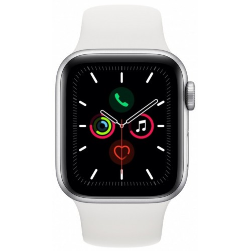 Apple Watch Series 5 44 мм (серебристый алюминий/белый спортивный) фото 2