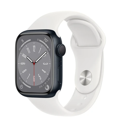 Apple Watch Series 8 41 мм (алюминиевый корпус, звездный свет/звездный свет, спортивный силиконовый ремешок) фото 2