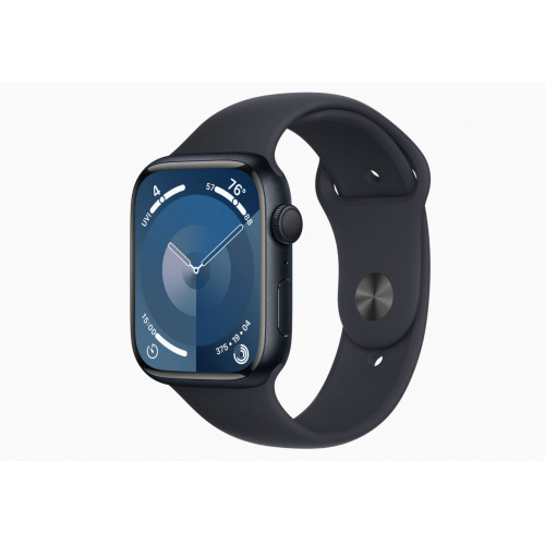 Apple Watch Series 9 45 мм (алюминиевый корпус, полуночный/полуночный, спортивный силиконовый ремешок S/M) фото 1