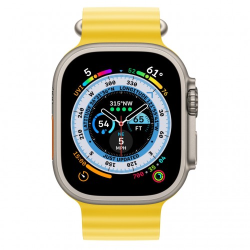 Apple Watch Ultra LTE 49 мм (титановый корпус, титановый/желтый, ремешок из эластомера) фото 2
