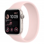 Apple Watch SE 2 44 мм (алюминиевый корпус, звездный свет/розовый мел, силиконовый ремешок) фото 1