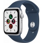 Apple Watch SE 44 мм (алюминий серебристый/синий омут спортивный) фото 1