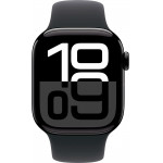 Apple Watch Series 10 42 мм (алюминиевый корпус, черный/черный, спортивный силиконовый ремешок) фото 2