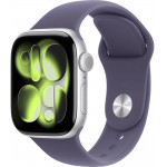 Apple Watch Series 11 42 мм (алюминиевый корпус, серебристый/фиолетовый туман, спортивный силиконовый ремешок) фото 1