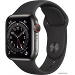Apple Watch Series 6 LTE 40 мм (сталь графитовый/черный спортивный) фото 1