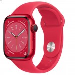 Apple Watch Series 8 41 мм (алюминиевый корпус, красный/красный, спортивный силиконовый ремешок) фото 1
