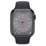 Apple Watch Series 8 45 мм (алюминиевый корпус, полуночный/полуночный, спортивный силиконовый ремешок) фото 2