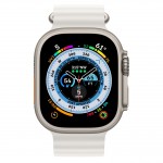 Apple Watch Ultra LTE 49 мм (титановый корпус, титановый/белый, ремешок из эластомера) фото 2