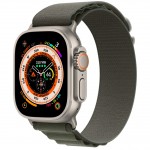 Apple Watch Ultra LTE 49 мм (титановый корпус, титановый/темно-зеленый, текстильный ремешок размера L) фото 1
