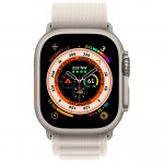 Apple Watch Ultra LTE 49 мм (титановый корпус, титановый/звездный свет, текстильный ремешок размера L) фото 2